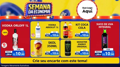 Modelo de TV para TV Horizontal com o tema Semana da Economia para Distribuidora de bebidas