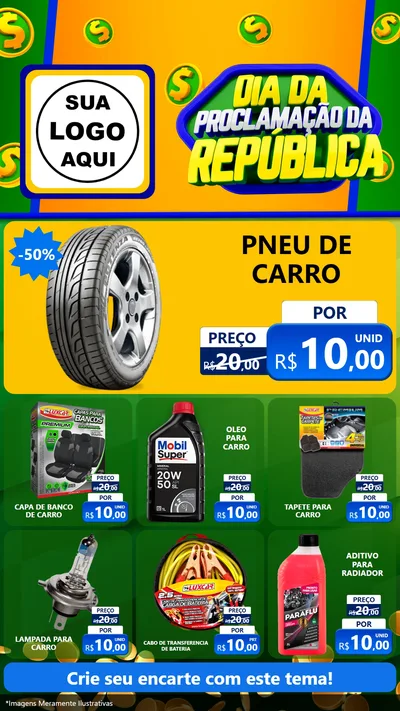 Modelo de Rede Social para Stories com o tema Dia Da Proclamação da República para Auto peças