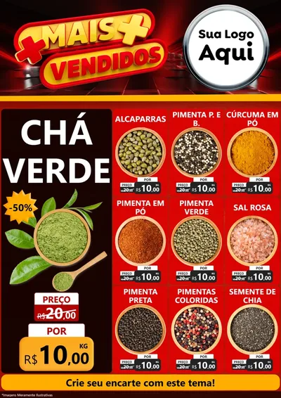 Modelo de Encarte para Encarte A4 Vertical com o tema Mais Vendidos para Produtos Naturais