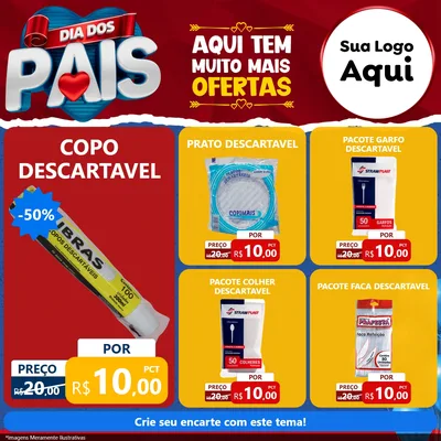 Modelo de Rede Social para Feed Facebook com o tema Dia dos Pais para Embalagens