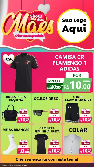 Modelo de Rede Social para Stories com o tema Show das Mães - Ofertas Especiais para Roupas e acessórios
