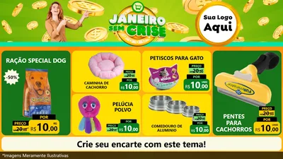 Modelo de TV para TV Horizontal com o tema Janeiro Sem Crise para Pet Shop