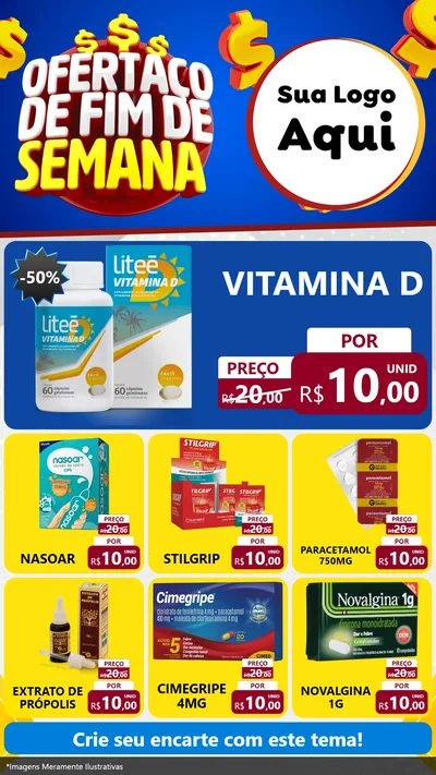 Modelo de Rede Social para Stories com o tema Ofertaço de Fim de Semana para Farmácia
