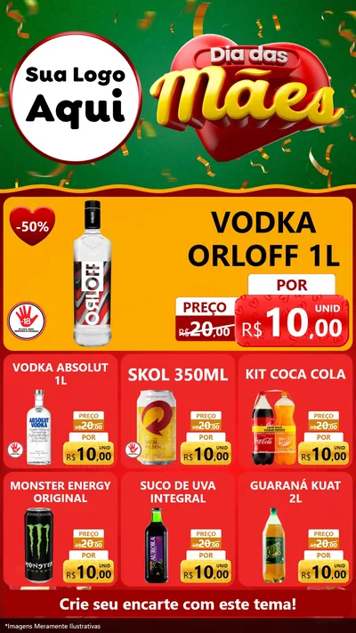 Modelo de Rede Social para Stories com o tema Dia das Mães para Distribuidora de bebidas