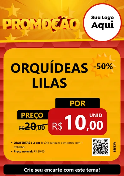 Modelo de Cartaz para Cartaz A4 Vertical com o tema Promoção para Floricultura e jardim
