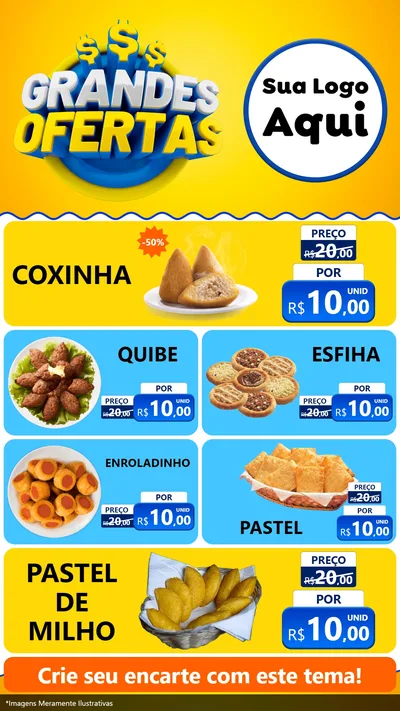 Modelo de TV para TV Vertical com o tema Grandes Ofertas para Salgadaria