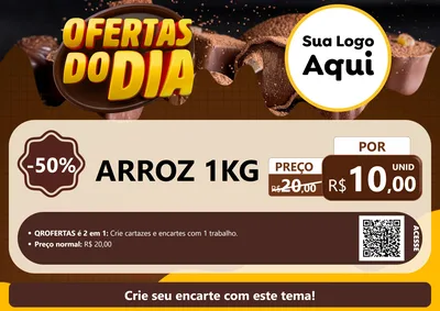 Modelo de Cartaz para Cartaz A4 Horizontal com o tema Ofertas do Dia para Supermercado