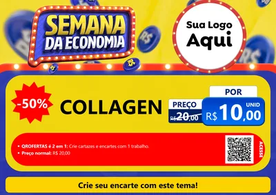 Modelo de Cartaz para Cartaz A4 Horizontal com o tema Semana da Economia para Suplementos alimentares