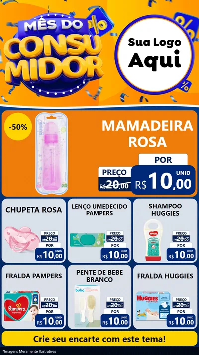 Modelo de Rede Social para Stories com o tema Mês do Consumidor para Bebês