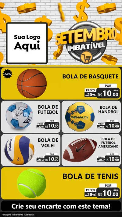 Modelo de TV para TV Vertical com o tema Setembro Imbatível para Artigos Esportivos