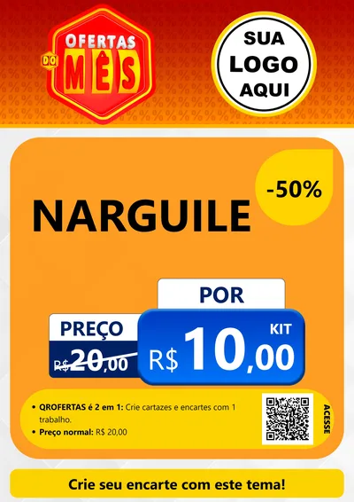 Modelo de Cartaz para Cartaz A4 Vertical com o tema Ofertas do Mês para Tabacaria