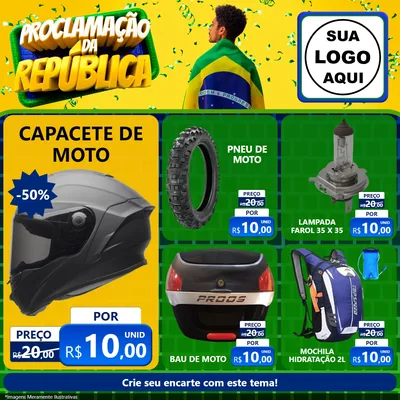 Modelo de Rede Social para Feed Facebook com o tema Proclamação da República para Moto peças