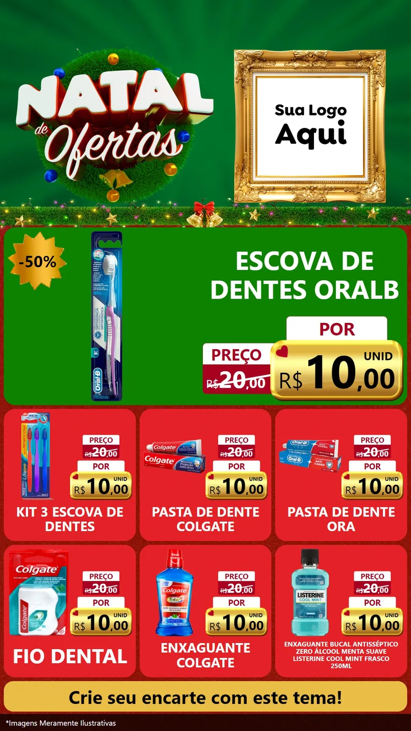 Modelo de Rede Social para Stories com o tema Natal de Ofertas para Higiene Pessoal