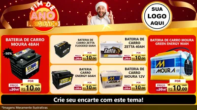 Modelo de TV para TV Horizontal com o tema Fim de Ano Premiado para Baterias Elétricas