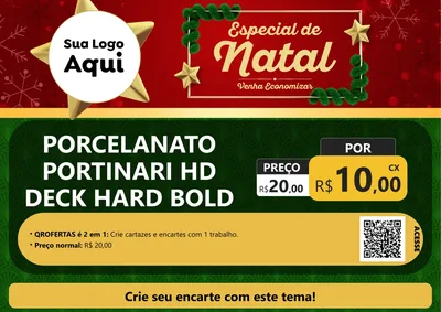 Modelo de Cartaz para Cartaz A4 Horizontal com o tema Especial de Natal para Pisos e revestimentos