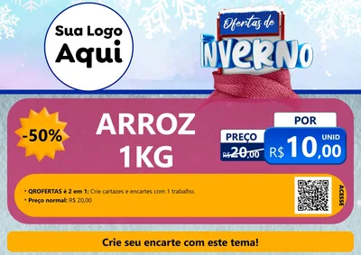 Modelo de Cartaz para Cartaz A4 Horizontal com o tema Ofertas de Inverno para Supermercado