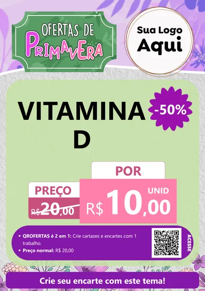 Modelo de Cartaz para Cartaz A4 Vertical com o tema Ofertas de Primavera para Farmácia