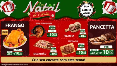 Modelo de TV para TV Horizontal com o tema Um Natal de Ofertas para Assados