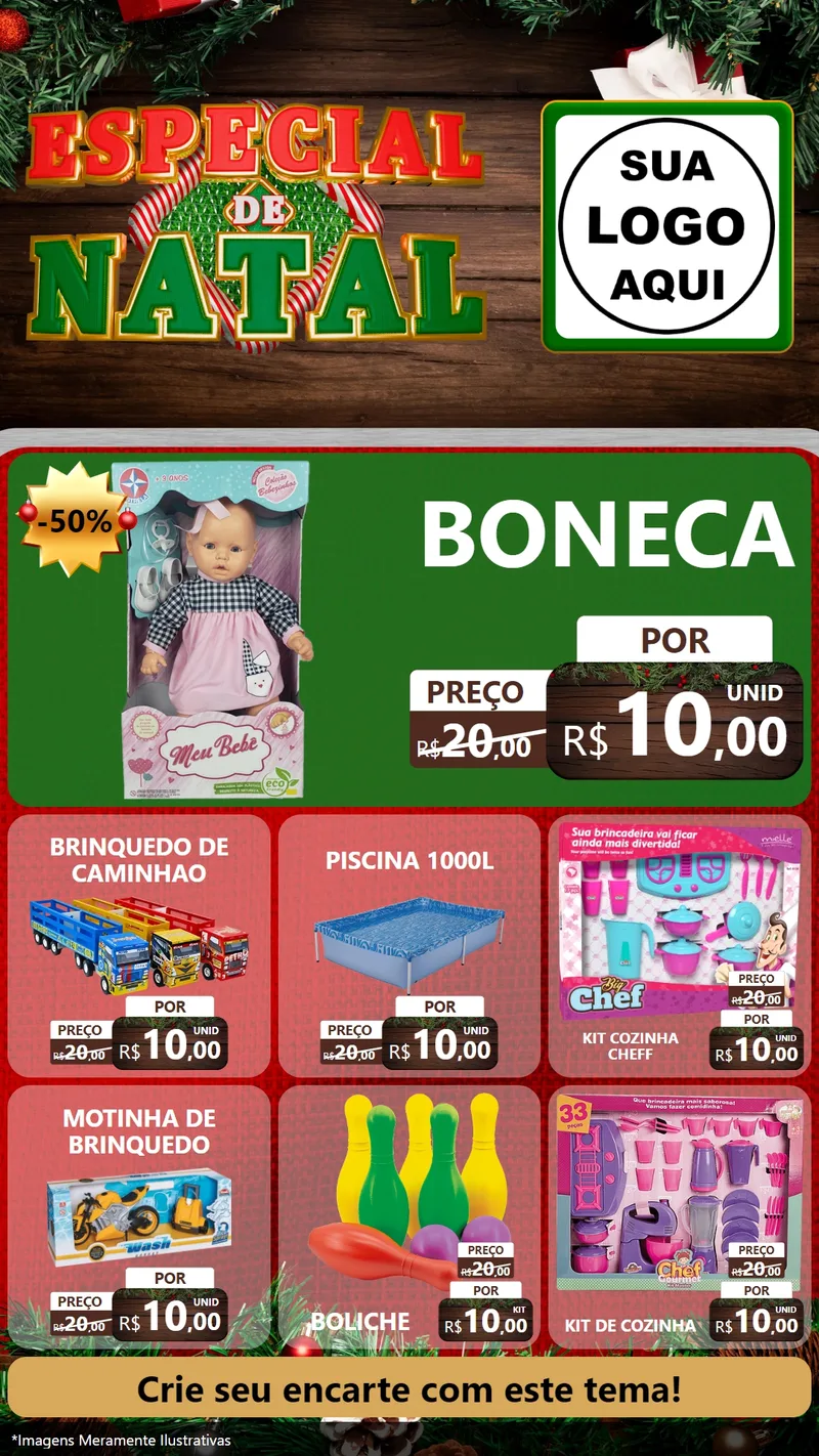 Modelo de Rede Social para Stories com o tema Especial de Natal para Brinquedos