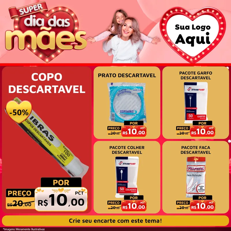 Modelo de Rede Social para Feed Facebook com o tema Super Dia Das Mães para Embalagens