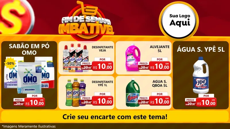 Modelo de TV para TV Horizontal com o tema Fim de Semana Imbatível para Produtos de Limpeza
