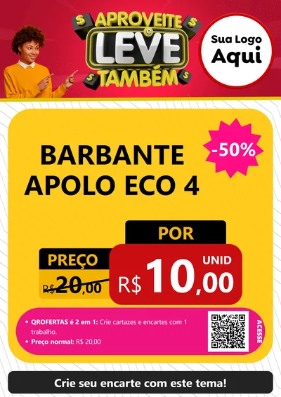 Modelo de Cartaz para Cartaz A4 Vertical com o tema Aproveite e Leve Também para Armarinho e Aviamentos