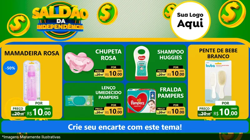 Modelo de TV para TV Horizontal com o tema Saldão da Indepêndencia para Bebês