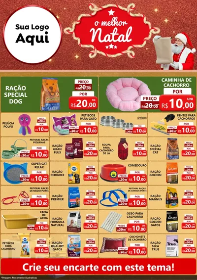 Modelo de Encarte para Encarte A4 Vertical com o tema O Melhor Natal para Pet Shop
