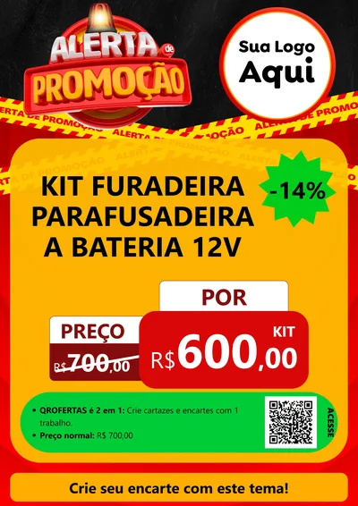 Modelo de Cartaz para Cartaz A4 Vertical com o tema Alerta de Promoção para Maquinas e Ferramentas