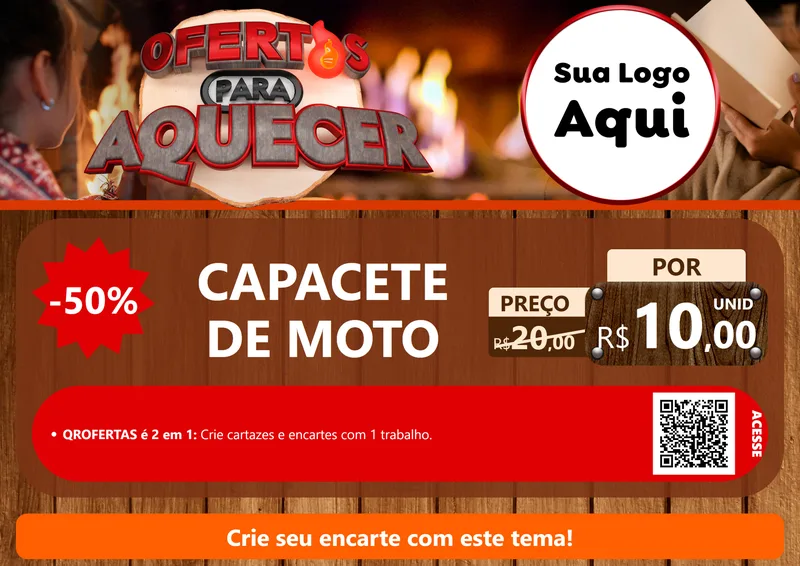 Modelo de Cartaz para Cartaz A4 Horizontal com o tema Ofertas Para Aquecer para Moto peças