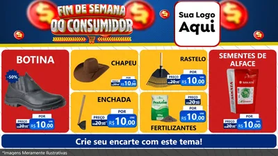 Modelo de TV para TV Horizontal com o tema Fim de Semana do Consumidor para Agropecuária