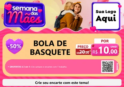 Modelo de Cartaz para Cartaz A4 Horizontal com o tema Semana das Mães para Artigos Esportivos