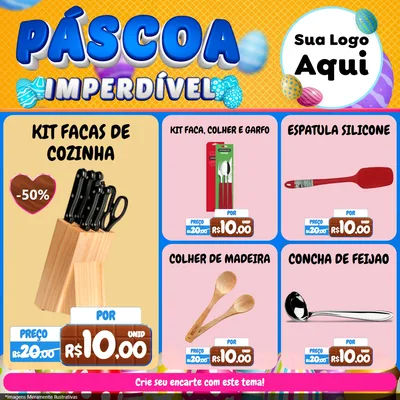 Modelo de Rede Social para Feed Facebook com o tema Páscoa Imperdível para Utilidades Domésticas