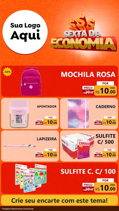 Modelo de TV para TV Vertical com o tema Sexta da Economia para Papelaria