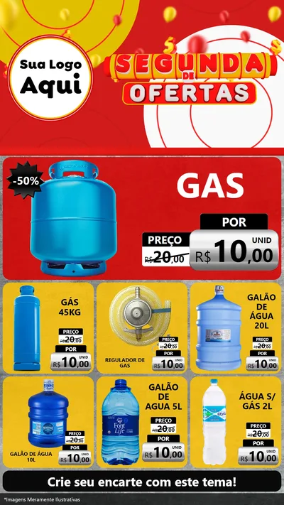 Modelo de Rede Social para Stories com o tema Segunda de Ofertas para Água e gás