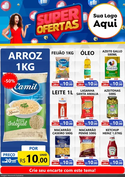 Modelo de Encarte para Encarte A4 Vertical com o tema Super Ofertas para Supermercado