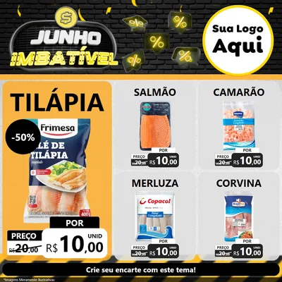 Modelo de Rede Social para Feed Facebook com o tema Junho Imbatível para Peixaria