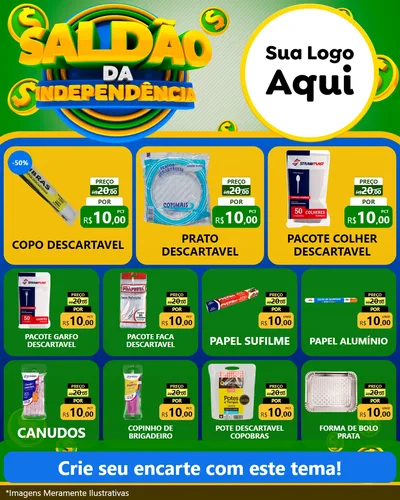 Modelo de Rede Social para Feed Instagram com o tema Saldão da Indepêndencia para Embalagens