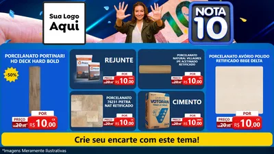 Modelo de TV para TV Horizontal com o tema Nota 10 para Pisos e revestimentos