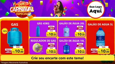 Modelo de TV para TV Horizontal com o tema Pré-Carnaval Especial para Água e gás