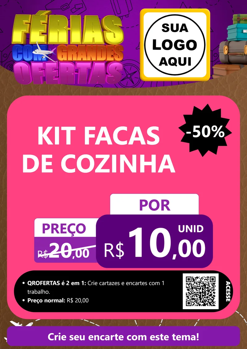 Modelo de Cartaz para Cartaz A4 Vertical com o tema Férias com Grandes Ofertas para Utilidades Domésticas