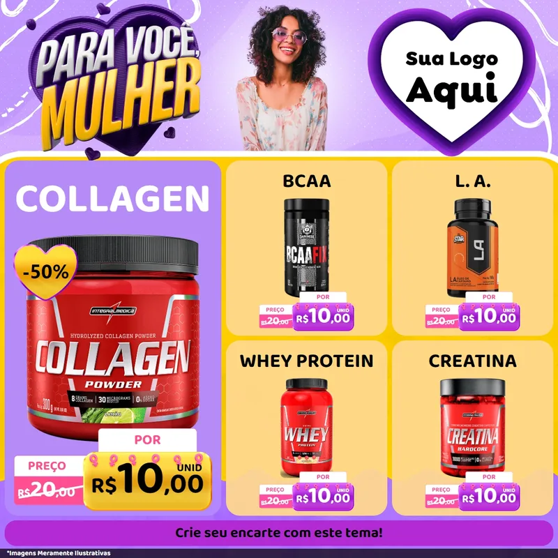 Modelo de Rede Social para Feed Facebook com o tema Para Você, Mulher para Suplementos alimentares