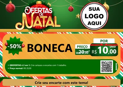 Modelo de Cartaz para Cartaz A4 Horizontal com o tema Ofertas de Natal para Brinquedos