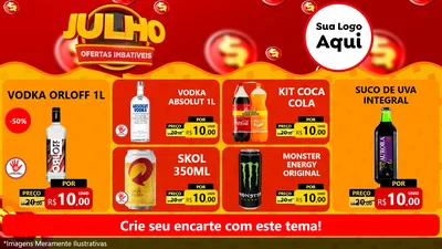 Modelo de TV para TV Horizontal com o tema Julho Ofertas Imbatíveis para Distribuidora de bebidas