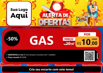 Modelo de Cartaz para Cartaz A4 Horizontal com o tema Alerta de Ofertas para Água e gás