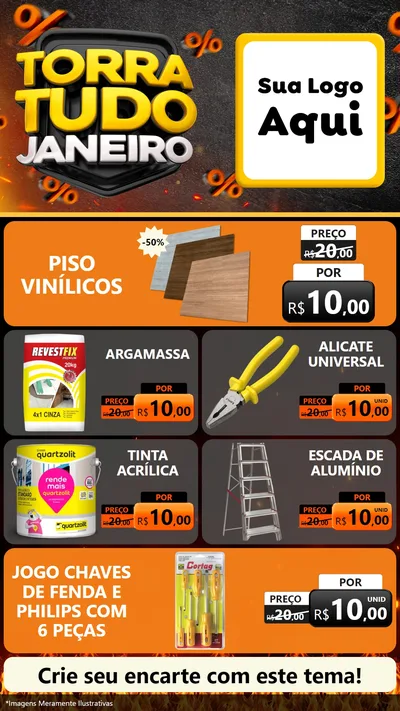 Modelo de TV para TV Vertical com o tema Torra Tudo Janeiro para Material para Construção