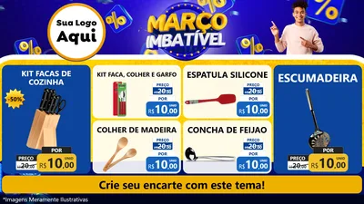 Modelo de TV para TV Horizontal com o tema Março Imbatível para Utilidades Domésticas