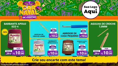 Modelo de TV para TV Horizontal com o tema Carnaval de Ofertas para Armarinho e Aviamentos