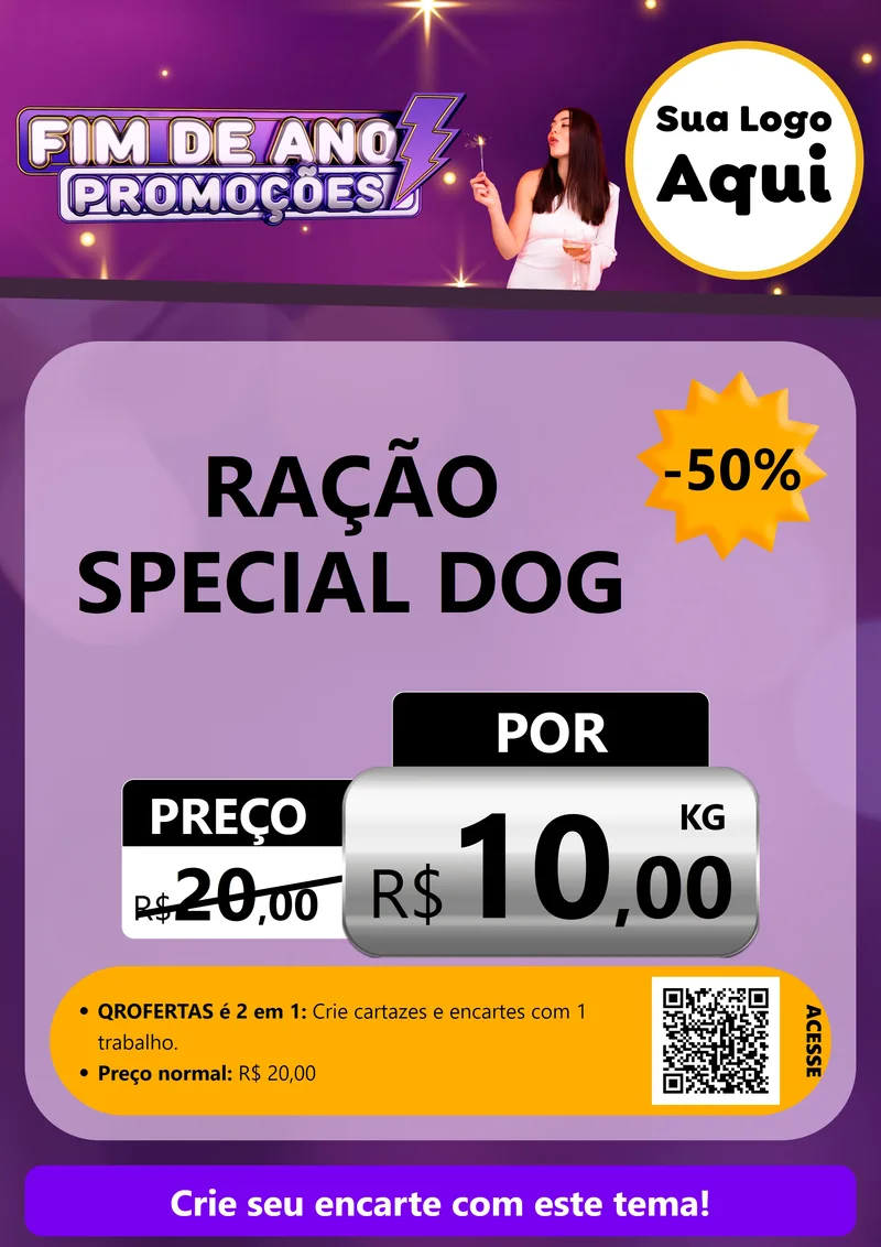 Modelo de Cartaz para Cartaz A4 Vertical com o tema Fim de Ano Promoções para Pet Shop