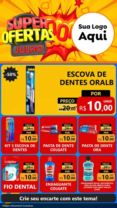 Modelo de Rede Social para Stories com o tema Super Ofertas Julho para Higiene Pessoal